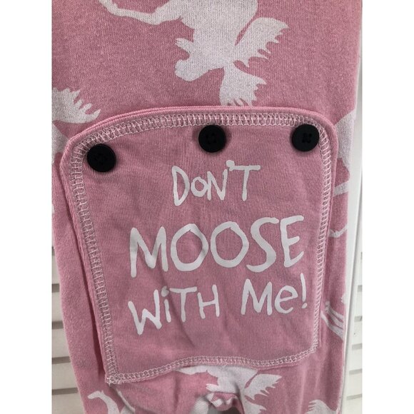 Lazy One back Flap Jack Long Johns  Size 6M Pink Don't Moose With Me! - Picture 4 of 5